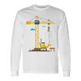 Children's 2Nd Birthday Boys With Crane And Digger Construction Site Langarmshirts Geschenkideen