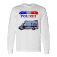 Children's Cool Police Motif With Car Langarmshirts Geschenkideen