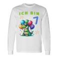 Children's Dino Children's Ich Bin Sieben 7 Jahre Alt Langarmshirts Geschenkideen