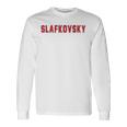 Distressed Team Slafkovsky Last Name Proud Family Blue Langarmshirts Geschenkideen