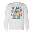 Kinder Tschüss Kindergarten Hallo Schule 2025 Lustig Kita Abgänger Langarmshirts Geschenkideen