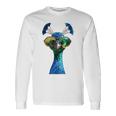 Pfau Motiv Blauer Pfau Pfauen Peacock Rad Pfauenrad Pfau Langarmshirts Geschenkideen