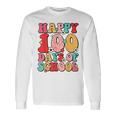 Retro Happy 100Th Day Of School Teachers Kid Happy 100 Days Long Sleeve T-Shirt Gifts ideas