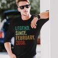 17 Years Old Legend Since February 2008 17Th Birthday Long Sleeve T-Shirt Gifts for Him
