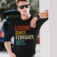 50 Years Old Legend Since February 1975 Retro 50Th Birthday Long Sleeve T-Shirt Gifts for Him