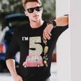 5Th Birthday Crew Ice Cream Truck I'm 5 Bday Ice Cream Party Camiseta de manga larga Regalos para él
