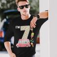 7Th Birthday Crew Ice Cream Truck I'm 7 Bday Ice Cream Party Camiseta de manga larga Regalos para él