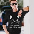 80 Coton 20 Poils De Chat Humour T-shirt à manches longues Cadeaux pour lui