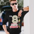 8Th Birthday Crew Ice Cream Truck I'm 8 Bday Ice Cream Party Camiseta de manga larga Regalos para él