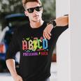 Abcd Preescolar Rocks Lápiz Rayo Maestros Rock Boys Camiseta de manga larga Regalos para él
