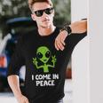 Alien I Come In Peace Space Rave Edm Music Alien Langarmshirts Geschenke für Ihn