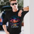 Aloha Hawaii The Hawaiian Island Palm Beach Maui Kauai Langarmshirts Geschenke für Ihn