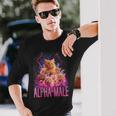 Alpha Male Lustige Kätzchen Meme Cute Cat Humorous Langarmshirts Geschenke für Ihn