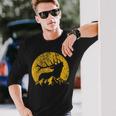 American Elk Hunter Dad Vintage Retro Bow Hunting Long Sleeve T-Shirt Gifts for Him