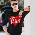 Amo A Trini Primer Nombre Yo Corazón Camiseta de manga larga Regalos para él