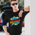 Arthur Name Comic Book Superheroes For Boys Langarmshirts Geschenke für Ihn