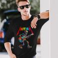 Autism Skeleton Guitar Rock Puzzle Music Autism Awareness Long Sleeve T-Shirt Gifts for Him