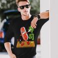 Bailando Sushi Lindo Divertido Dibujos Animados Sushi Camiseta de manga larga Regalos para él