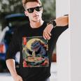 Birthday Kaiju Eating Ramen Japanese Monster Lover Long Sleeve T-Shirt Gifts for Him