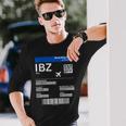 Boarding Pass Ibiza Ibz Flight Ticket Ibiza Langarmshirts Geschenke für Ihn