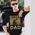 Bucket Dad Softball Dad Baseball Coach Father's Day Long Sleeve T-Shirt Gifts for Him