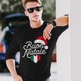 Buon Natale Italian Christmas Christmas Italy Flag Heart Langarmshirts Geschenke für Ihn