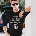 Chat Humour Je Peux Pas J'ai Câlins Avec Mon Chat T-shirt à manches longues Cadeaux pour lui