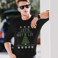 Christmas Let's Get Lit Tree Knit Ugly Sweater Long Sleeve T-Shirt Gifts for Him Christmas Let's Get Lit Tree Knit Ugly Sweater Long Sleeve T-Shirt Gifts for Him