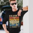 Cranky Dad Fishing Reel Humor Father Fisherman Retro Long Sleeve T-Shirt Gifts for Him