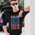 Divertido Regalo Nombre Celia Personalizado Primer Nombre Camiseta de manga larga Regalos para él