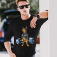 Doberman Weightlifting Deadlift Fitness Gym Camiseta de manga larga Regalos para él