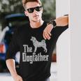 The Dogfather Akita Inu Dog Silhouette Langarmshirts Geschenke für Ihn