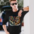 Dragon Japonaisintage Combat Tigre Géant Folklore Asiatique T-shirt à manches longues Cadeaux pour lui