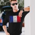 France Flag French Flag Football Fan Langarmshirts Geschenke für Ihn