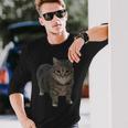 Oiia Oiia Spinning Cat Meme Long Sleeve T-Shirt Gifts for Him