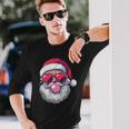 Santa Heart Sunglasses Bubblegum Christmas Santa Langarmshirts Geschenke für Ihn