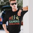 Gaming Evolution Humorideojuego Diciendo Divertido Gamers Camiseta de manga larga Regalos para él