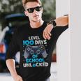 Happy 100Th Day Of School Level 100 Days Of School Unlocked Long Sleeve T-Shirt Gifts for Him