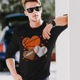 Heart Football Basketball Baseball Valentines Day Boys Mens Long Sleeve T-Shirt Gifts for Him