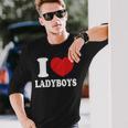 I Heart Love Ladyboys Asia Lover Thailand Ladyboy Long Sleeve T-Shirt Gifts for Him