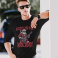 Heavy Metal Santa Claus Rock Holiday Navidad Música Rock Camiseta de manga larga Regalos para él
