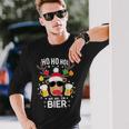 Ho Ho Hol Mir Mal Ein Bier Reindeer Christmas Langarmshirts Geschenke für Ihn