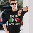 Italia Dialect Italian Amore Pasta &Ino S Langarmshirts Geschenke für Ihn