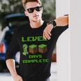 Level 100 Days Complete Gaming Pixel 100Th Days Of School Long Sleeve T-Shirt Gifts for Him