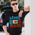 Level 100 Days Of School Boys Unlocked Video Games Gamer Long Sleeve T-Shirt Gifts for Him