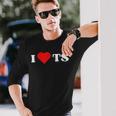 I Love Ts I Heart Ts Y2k Aesthetic Red Heart Camiseta de manga larga Regalos para él