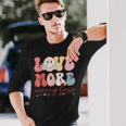 Love More Worry Less Smile Face Heart Happy Valentine's Day Long Sleeve T-Shirt Gifts for Him