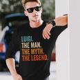 Luigi The Man The Myth The Legend First Name Luigi Long Sleeve T-Shirt Gifts for Him