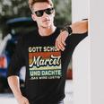 Marcel Name Saying Gott Schuf Marcel Langarmshirts Geschenke für Ihn