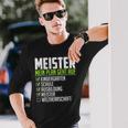 Meister Saying World Therrschaft Graduation Meister Langarmshirts Geschenke für Ihn